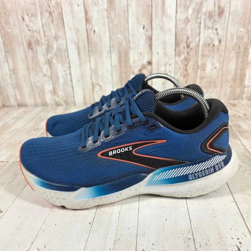 Brooks Glycerin GTS 21 Mens Running Shoes Blue Orange 1104201D474 Size 10